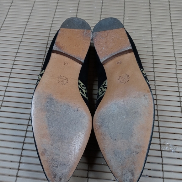 Miss Maud Paris Womens Black Suede & gold Loafers Flats Sz 5.5M. France - Picture 10 of 11